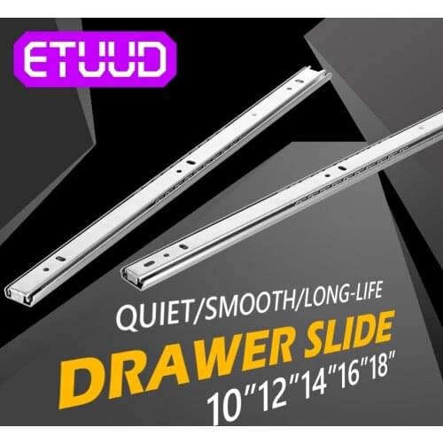 1Pair Micro Drawer slide Ball Guide Two Sections 27mm Wide Steel Fold Drawer Steel Ball Slide Rail Furniture Hardware Fittings