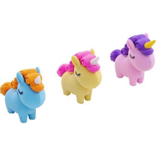 1pc Unicorn Pencil Eraser Kawaii Unicorn Eraser Cartoon Style Creative For Kids Funny Erasers Korean Stationery School Supplies
