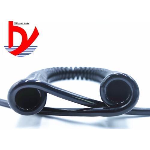 2-core spring telescopic wire spiral cable 24AWG 20AWG 17AWG 14AWG 2.5 m 5 m 7.5 m black power cord expandable wire