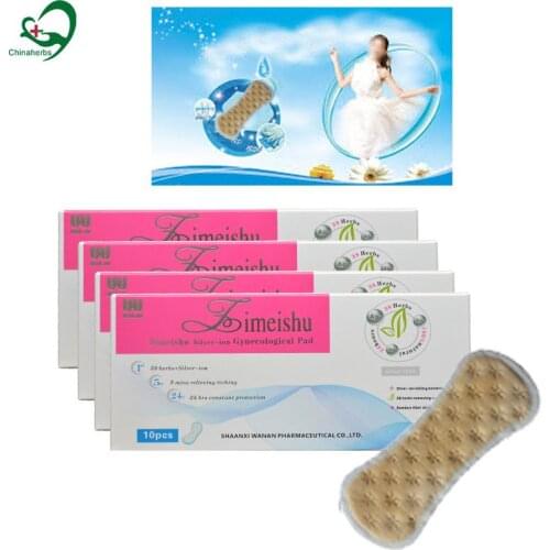 20Pcs/2pack Silver-ion feminine hygiene pads Zimeishu Medical Anion Sanitary gynecological pads cure care pearls vaginal tampons