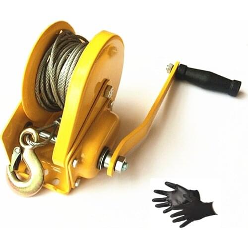 2600lbs 1179kg self-locking hand winch wire rope marine winch winch set