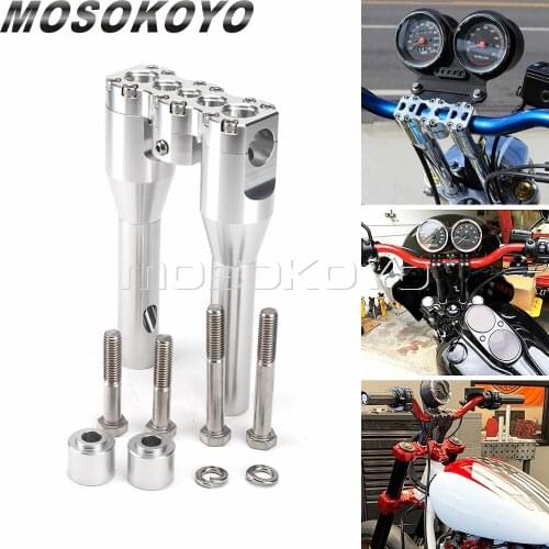 28mm Handlebar Riser 1-1/8" Clamp 6"+1"/8"+1"/10"+1"/12"+1" Clip On Riser Bolt Kit for Harley Touring Softail Sportster Dyna FXR