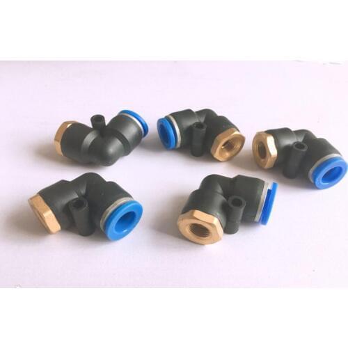 5pcs L Shaped Pneumatic Fitting PLF8-01 PLF8-02 PLF8-03 PLF8-04 Pneumatic quick plunger pipe joint PLF internal thread elbow