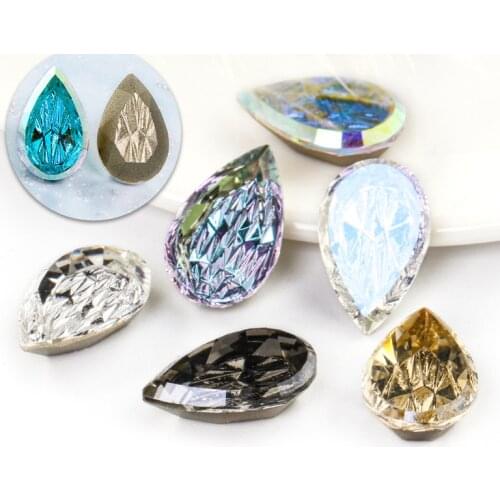 9x14mm Drop Rhinestones Glitter Glass Crystal Strass Flatback Nail Stones Shiny Nails Decoration Accessories Glue On Rhinestones