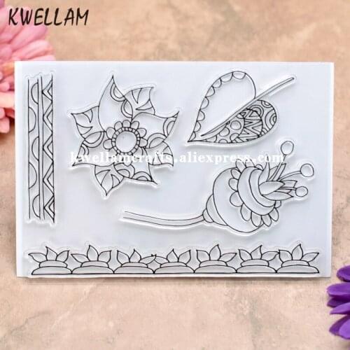 Flowers Leaves Scrapbook DIY photo cards rubber stamp clear stamp transparent stamp 10x15cm KW8010218
