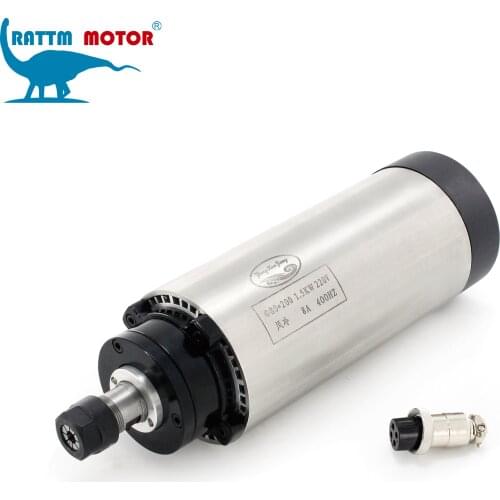 1.5KW 220V 8A Air cooled Spindle motor ER16 80x200mm For CNC Router ENGRAVING MILLING GRIND
