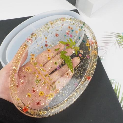DIY Resin Epoxy Mold Oval Storage Tray Mould Square Ornament Storage Plate Silicone Mold Handmade DIY Craft