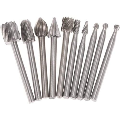 HSS Routing Router Grinding Bits Burr For Dremel Metal Woodworking Engraving Cutter Tool 10 pcs/lot