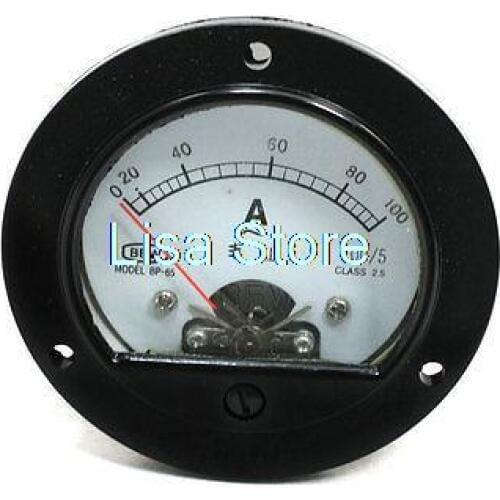 Class 2.5 AC 0-100A Screw Mounted Amperemeter Panel Meter Gauge BP-65