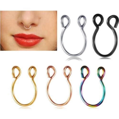 5pcs Nose Stud Ring, Stainless Steel Body Jewelry Piercing Nose Rings Unisex, Non-alergic