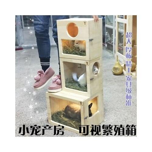 Chinchilla Delivery Room Rabbit Delivery Room Visible Breeding Box Squirrel Dutch Pig Groundhog Wood Nest