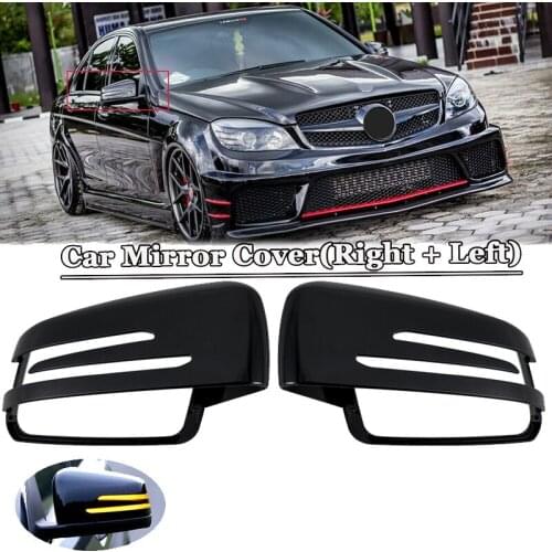 Side Rearview Mirror Cap Covers Black For Mercedes BENZ W176 W246 W212 W204 C117 X156 X204 W221 C218 A B C E S CLA GLA GLK Class
