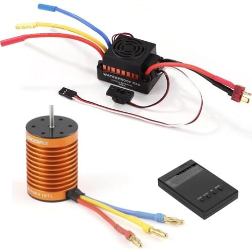 The Best Brushless Motor Controller Waterproof 9t 4370kv Brushless Motor 60a Esc Program Card Combo For 1/10 Rc Car Truck L528