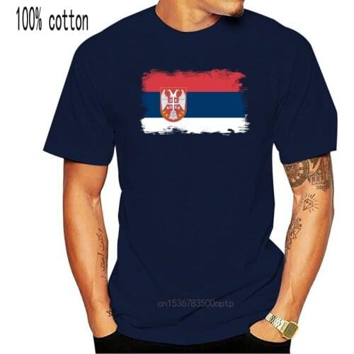 Serbia Distressed Flag Mens T-Shirt Top Srbija Serbian Shirt Football
