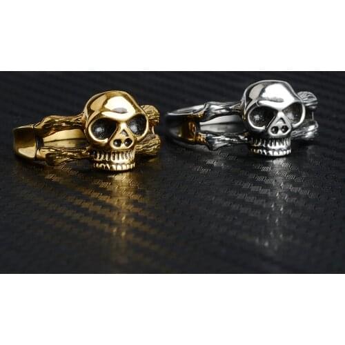 Mens Calvarium Skull Ring Gothic Stainless Steel Biker Ring Motorcycle Band jewellery Drop Shipping Wholesale Factory Price