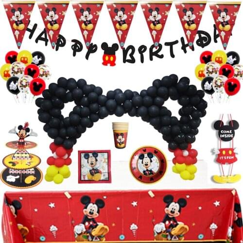 Disney Cartoon Mickey Mouse Theme Party Tableware Childrens Birthday Party Decoration Baby Shower Cups and Plates PartySupplies