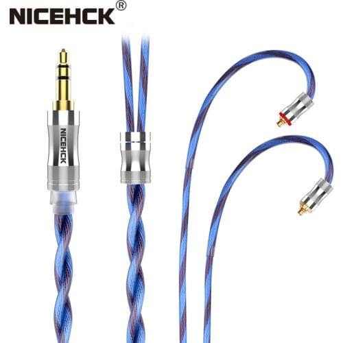 NiceHCK BlueIsland 5N high-end OCC Silver Plated Litz Earphone Cable 3.5/2.5/4.4mm MMCX/QDC/2Pin for MK3 EBX21 Norn Mojito BA15