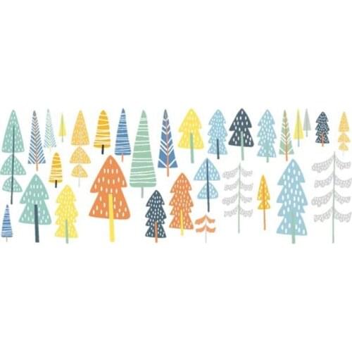 Nordic Style Forest Trees Wall Stickers PVC Removable Waterproof Wallpaper Decal