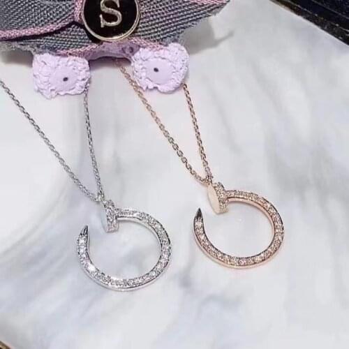 2021 New Seiko nail necklace female design geometric clavicle chain Crystals From Swarovskis OL commuter C-shaped wild necklace
