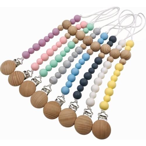 New Listing Pacifier Chain Silicone Teether Anti-drop Belt Pacifier Clip Anti-drop Chain Baby Products