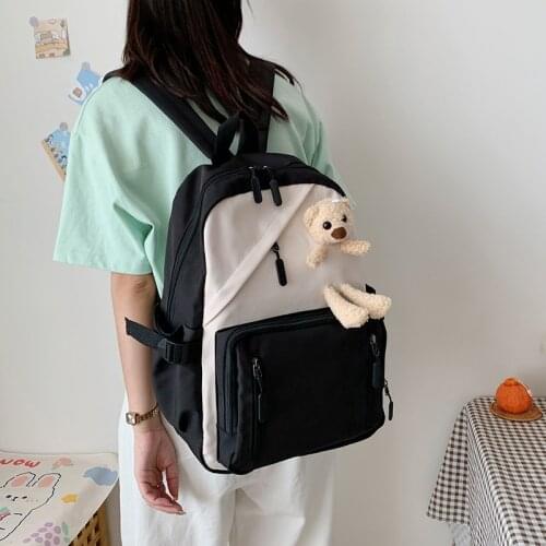 Summer New Fashion Womens Backpack Korean Style Contrast Color School Bag For Girls Nylon Large-capacity Travel Backpacks 2021