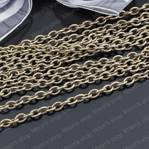 Wholesale Width 3.7mm Antique Bronze Iron Link Chains Accessories 5 Meter (JM2738)