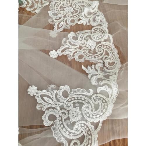 Wholesale Wedding Dress Flower Lace Trim DIY Veil Trim Hat And Bridal Dress Hem 10 Yards