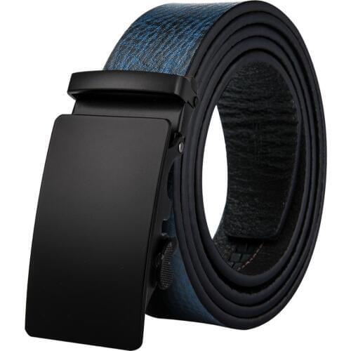 Barry.Wang Genuine Leather Belt Men Luxury Belts High Quality Fashion Brown And Blue Waist Belt For Mens Wedding Business G-0050