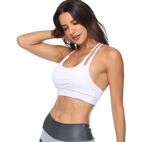 Sexy vest Women Cross Open Back Quick Dry Padded Bra Workout Running tank Top Padded Bra Workout Running Quick Dry vest tank Top
