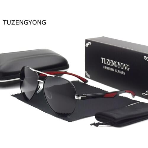 TUZENGYONG 2021 New Pilot Aluminum Sunglasses Polarized UV400 Mirror Male Driving Sun Glasses Women For Men Oculos De Sol