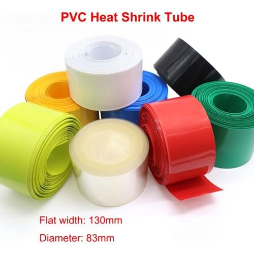 1 Meter Width 130mm PVC Heat Shrink Tube Dia 83mm Lithium Battery Pack Insulated Film Wrap Protection Case Wire Cable Sleeve