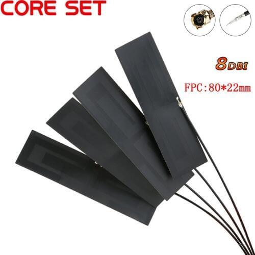 1-10Pcs GSM GPRS 2G 3G 4G LTE internal antenna 8dbi FPC connector 80*22mm wireless modem aerial 8cm Long IPEX connector