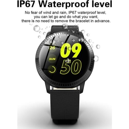 Waterproof IP67 Smart band 1.22 Inch Smart Watch Blood Pressure Monitoring Multi Sport Women Band leather steel strap pk y10 y9