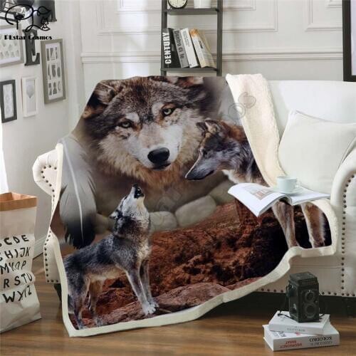 WOLF DREAM GUARDIAN Hooded Blanket 3D full printed Wearable Blanket Adults/Child Fleece Blanket drop shipping