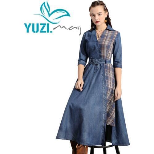 Модные платья в клетку Yuzi.may China At AliExpress