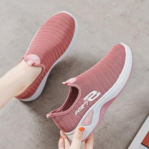 Womens Sneakers Spring Ladies Flat Shoes Casual Women Vulcanized Slip-on 2021 Summer Light Mesh Breathable Female Running Shoes
