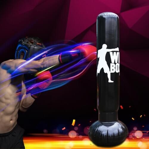 1.6m Inflatable Gym Fitness Kick Training Boxing Punching Tumbler Bag Sandbag Pressure Relief Bounce Back Sandbag with Air Pump