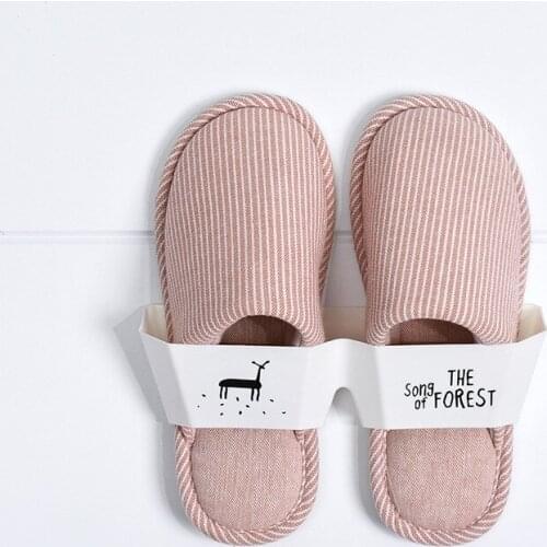 1 Piece Punch-Free Slippers Drain Shelf Shoes Hanging Holder Household Wall-Mounted Self-Adhesive Shoe Storage Racks Bathroom