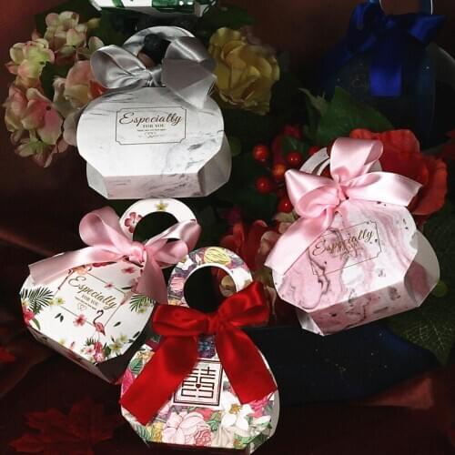 10pcs European Famingos Candy Bag Sen Family Thank You Wedding Favors Gift Box Package Birthday Party Favor Bags Gift Box