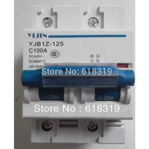10 pcs a lot Air Switch Power 2P 100A DC 440V Circuit Breaker YJBz1-125 Shipped by Fedex or DHL