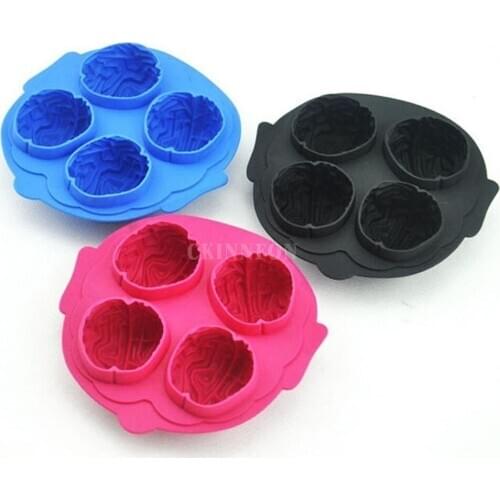 110Pcs/Lot Ice Cube Freeze Mold Bar Mould Icecream Maker 4 In 1 Brain Shaped Silicone Ice Mould Ice Tray Cool Drink Bar Tool