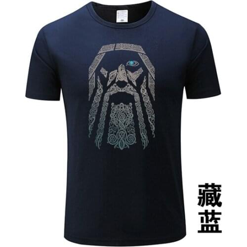 15Color Odin Vikings T Shirt Men Short Sleeve O-neck Cotton Tees TShirtS Unique Clothing T-Shirt Fathers Day TShirt DG-40-65