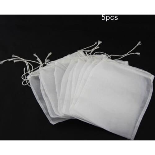 5pcs 100/200 Nylon Straining Bag 15x20cm Fine Mesh Homebrew Filter Bags For Milk Juice Soup Home Brewing & Wine Making