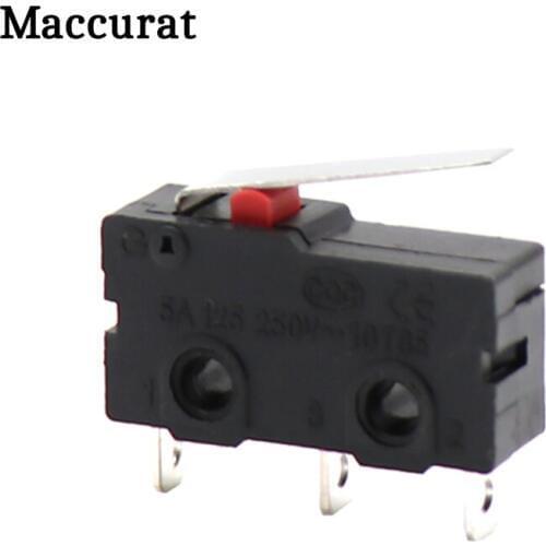 5pcs/lot Limit Micro Switch SS-5GL 5A 125V 1.47N 3D Printers Parts 3A Mini Mouse Button Fretting Part Copper Accessories