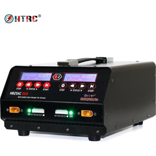 HTRC H825AC DUO 1-8s Lipo/Lihv Battery Balance Charger 1200W 25A Dual Output for Drone RC Toy Lipo