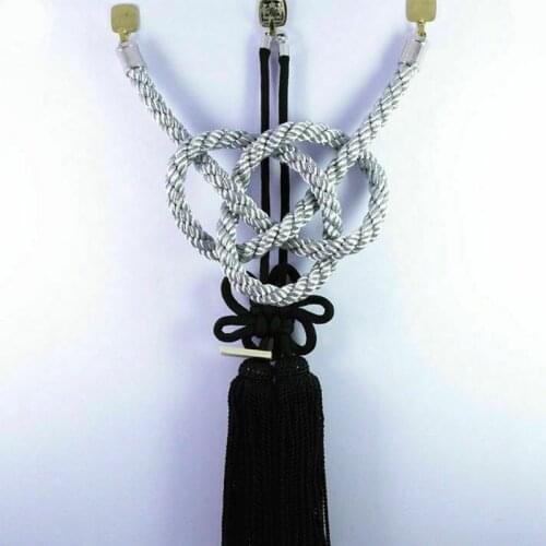 Free shipping Vip Charm Junction Produce JDM Fusa Black Kiku JP Knot Silver Kin Tsuna Rope