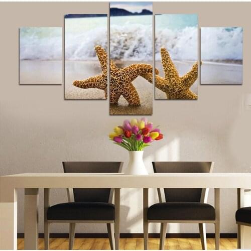 Cuadros Fallout Paintings Free Shipping 5 Pcs Painting Two Starfish Canvas Wall Art Picture Home Decor For Living Room Modern