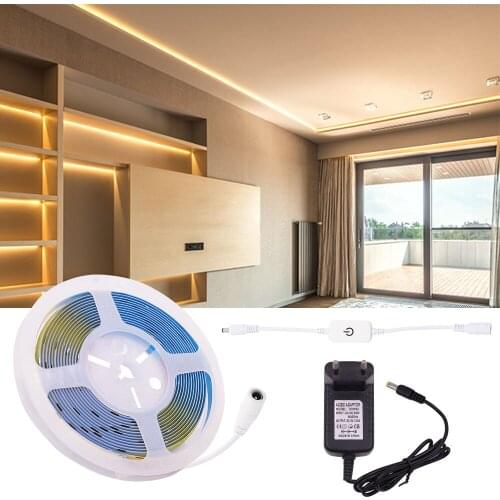 DC5V Dimmable COB LED Strip 320 LEDs High Density Flexible Led Tape FOB Led Lights with Touch Dimmer Switch RA90 Linear Ribbon