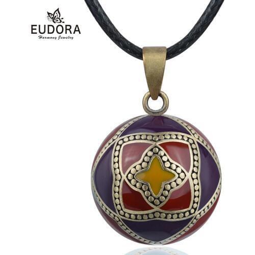 EUDORA Original Enamel Craft 20mm Harmony ball Necklace Maternal bell bola bell appease fetal prenatal bells pregnant women gift