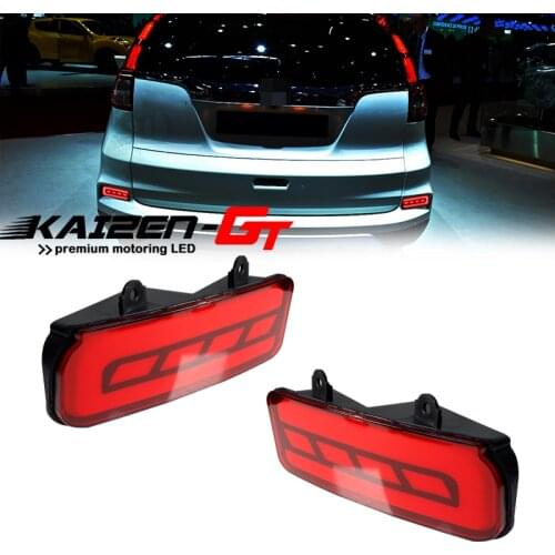 Red LED Car Rear Bumper Reflector Lights, Function as Tail/Brake & Rear Fog Light, Turn Signal Light For 2015-2016 Honda CR-V